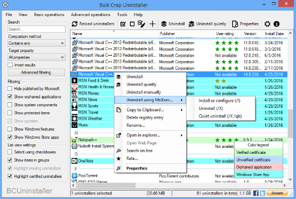 Bulk Crap Uninstaller